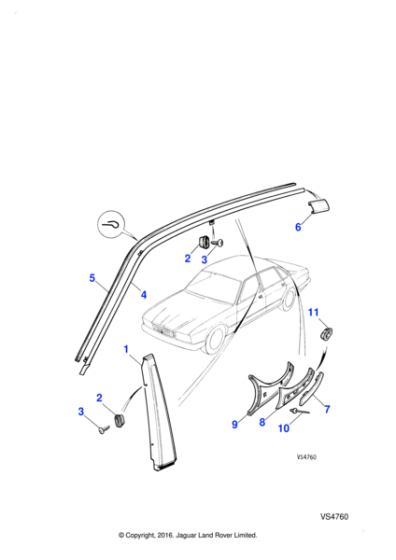 BBC4797 - Jaguar Drip moulding finisher seal