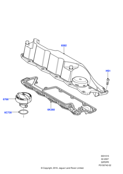 LR023777 - Land Rover Cover - Camshaft