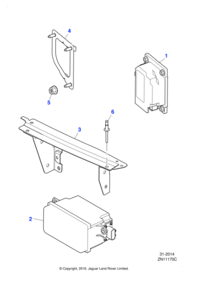 C2D18587 - Jaguar Module mounting bracket