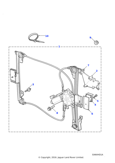 CVH101150 - Land Rover Regulator-rear door electric glass