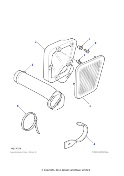 BTR6188 - Land Rover Grille-cold air intake adaptor induction system
