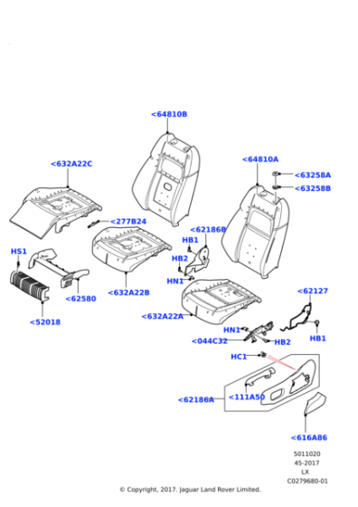 LR098687 - Land Rover Pad - Seat Back