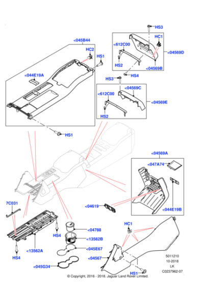 LR137989 - Land Rover Panel - Console - Centre Finisher