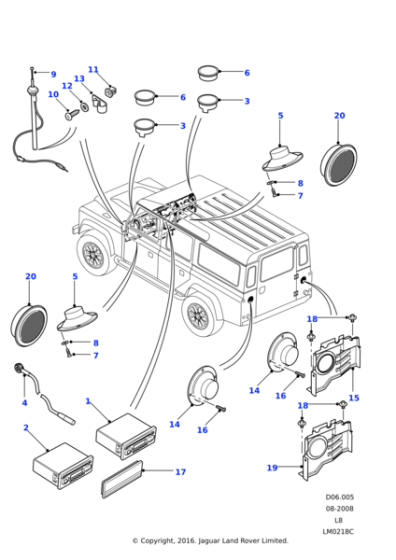 LR032945 - Land Rover Speaker - Rear