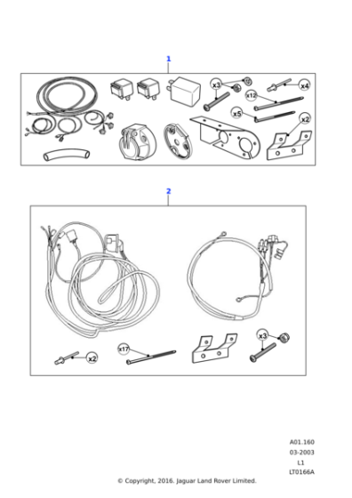 YWJ500050 - Land Rover Kit-towing electrics