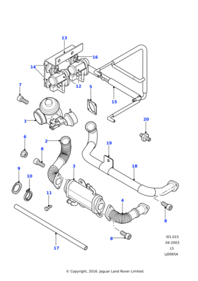 WAP101320 - Land Rover Tube - Exhaust Gas Recirculation