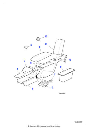 GXF7671BBJGT - Jaguar Console lid