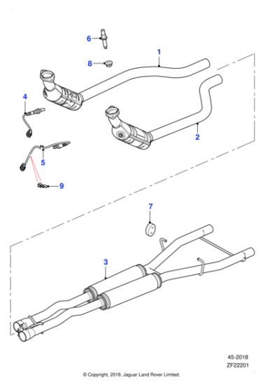 C2Z4788 - Jaguar Intermediate exhaust pipe