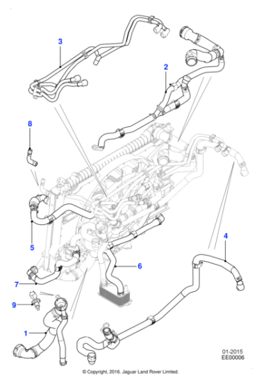 T2H3408 - Jaguar Radiator top hose