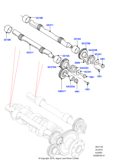 LR139687 Land Rover Gear Idler Jaguar Land Rover Classic Parts