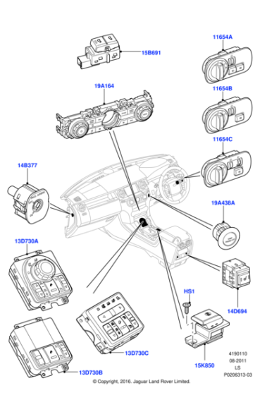 LR051649 - Land Rover Switch