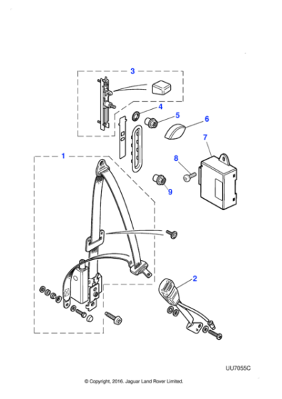 XR82367 - Jaguar Seatbelt height adjuster