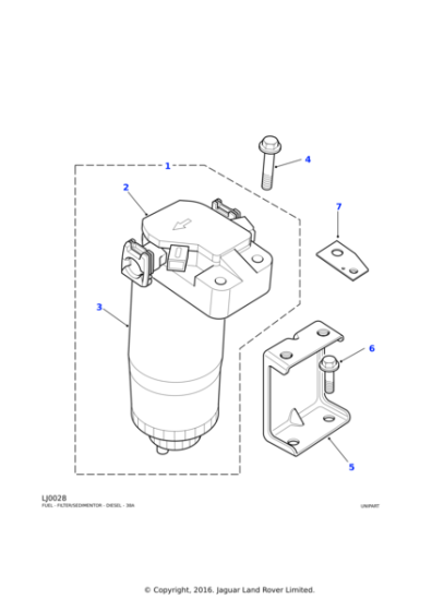 ESR1121 - Land Rover Filter-fuel c/w sensor fuel lines