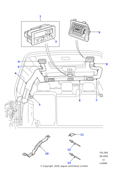AWR3727 - Land Rover Duct-rear air conditioning