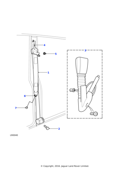 AWR3355 - Land Rover Buckle-front seat belt