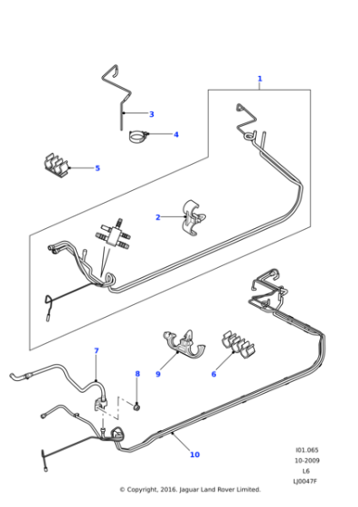 WJP000810 - Land Rover Pipe assembly-underfloor fuel lines