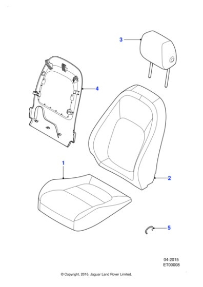 T4N35107LKP - Jaguar Headrest