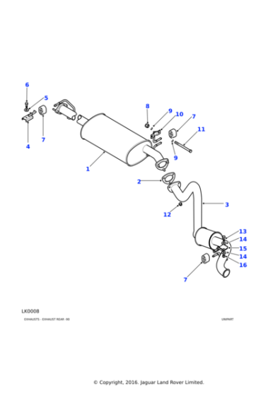 WCE000040 - Land Rover Silencer assembly exhaust system