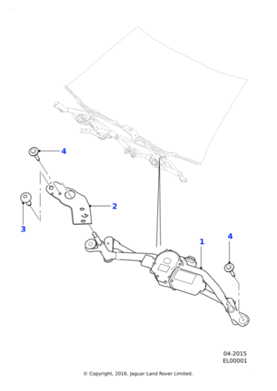 T2H1168 - Jaguar Windscreen wiper motor