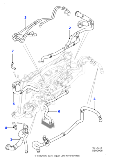 T4A27164 - Jaguar Radiator top hose
