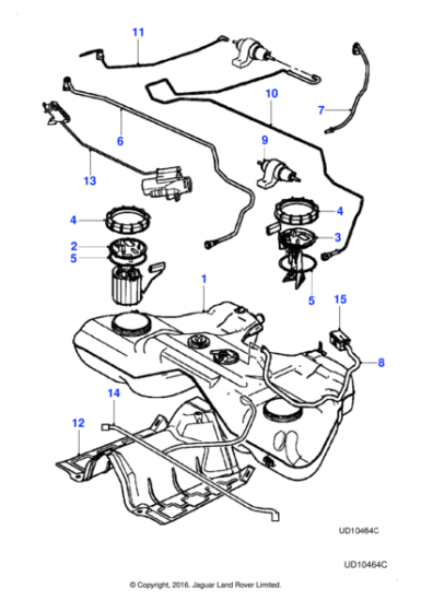 XR854264 - Jaguar Sender and outlet tube assembly