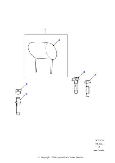 BTR7957AUK - Land Rover Headrestraint assembly