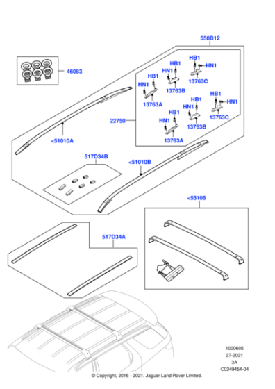 VPLCR0146 Land Rover Finisher Roof Rails Jaguar Land Rover vplcr0146-land-rover-finisher-roof-rails-jaguar-land-rover