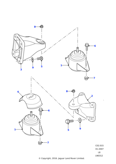 KKB500750 - Land Rover Mounting-engine rubber