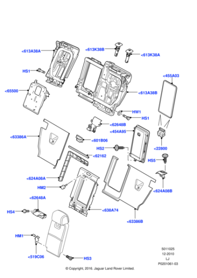 LR017779 - Land Rover Support - Seat Back - Lumbar