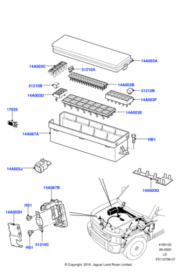 YQH500130 - Land Rover Cover - Fuse Panel