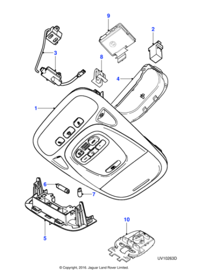 XR841507LFJ - Jaguar Roof console