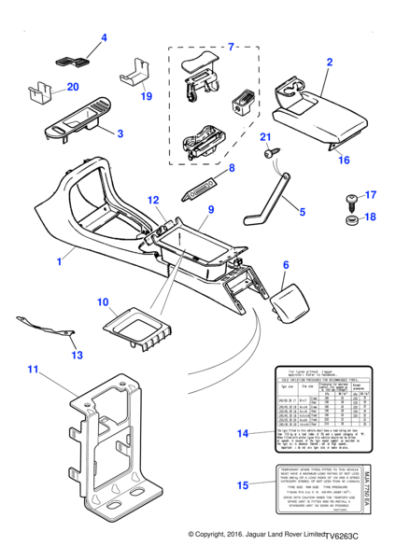 GJD7670BALEG - Jaguar Console lid