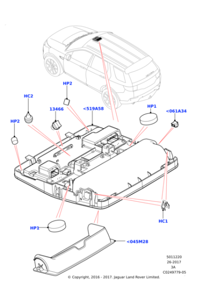 LR083838 - Land Rover Console - Overhead