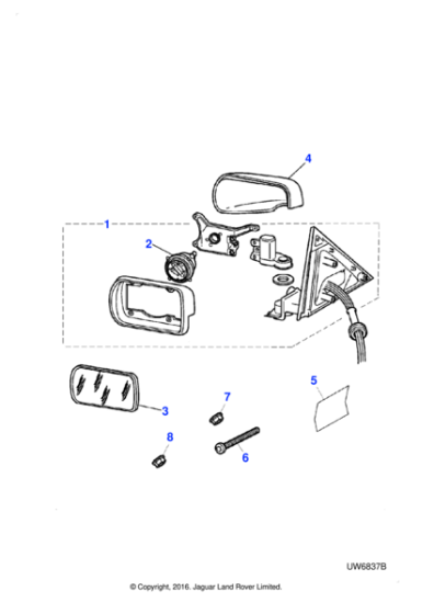 XR857831 - Jaguar Door mirror
