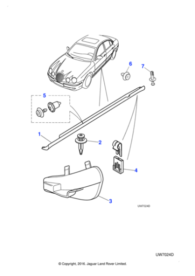 XR837445XXX - Jaguar Body side moulding
