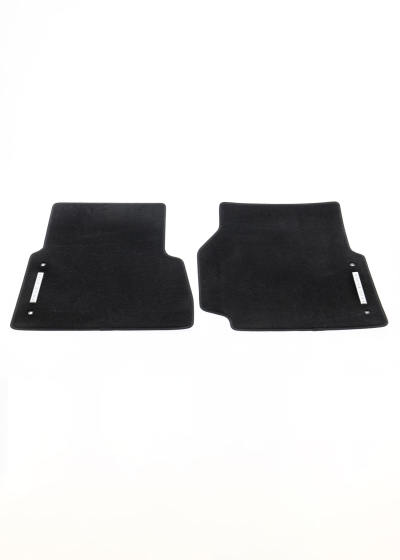 Carpet Mats - Ebony Black, with Silver Land Rover Ingot, Front, 90