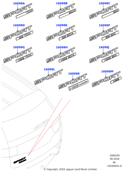 LR063658 - Land Rover Name Plate