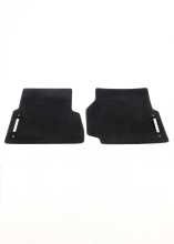 Carpet Mats - Ebony Black, with Silver Land Rover Ingot, Front, 90