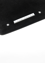 Carpet Mats - Ebony Black, with Silver Land Rover Ingot, Front, 90