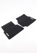 Carpet Mats - Ebony Black, with Silver Land Rover Ingot, Front, 90